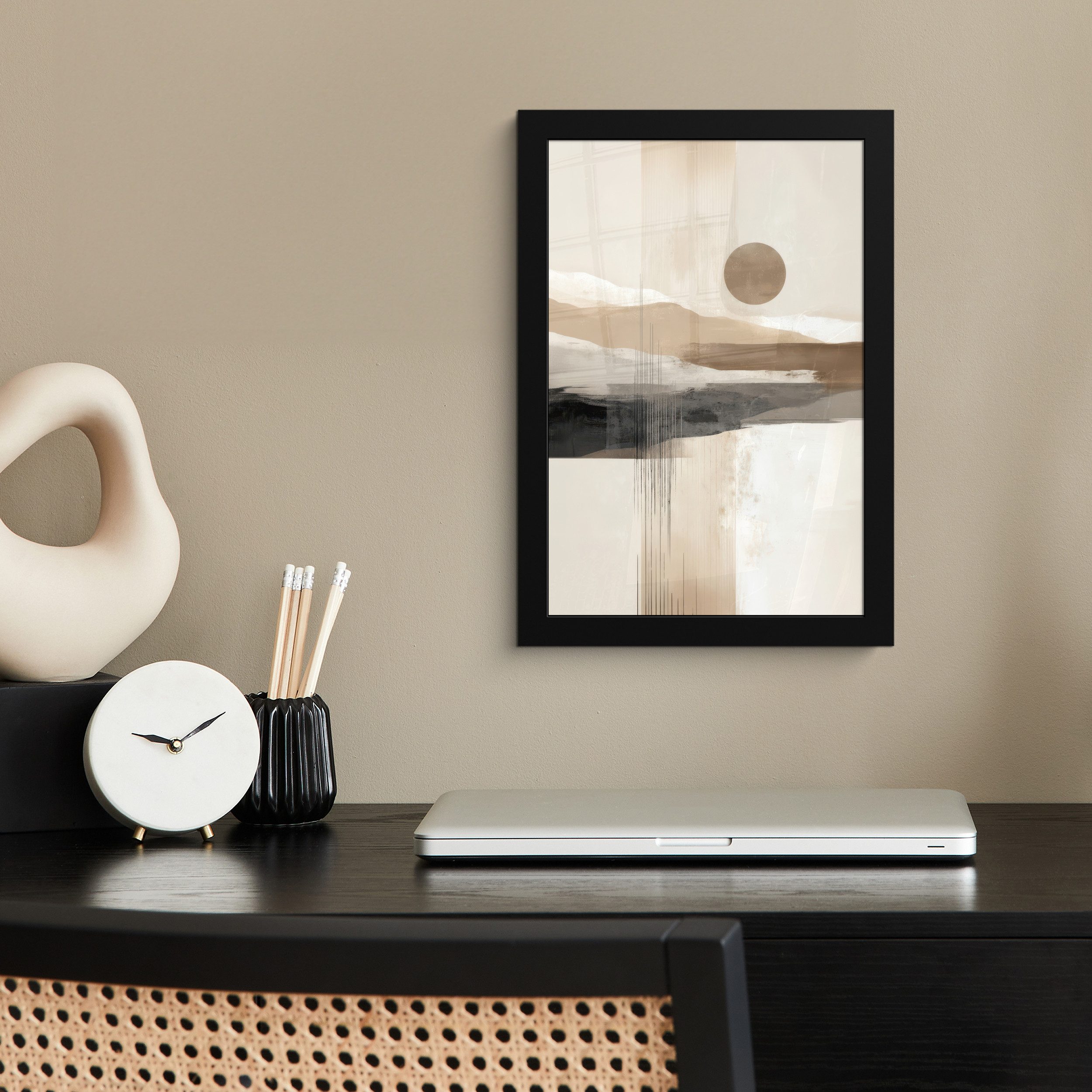 MuchoWow Poster Minimalistisch - Landschaft - Dimension, (1 St), Bilderrahmen, Zimmer Deko, Bild für Wohnzimmer, 20x30 cm