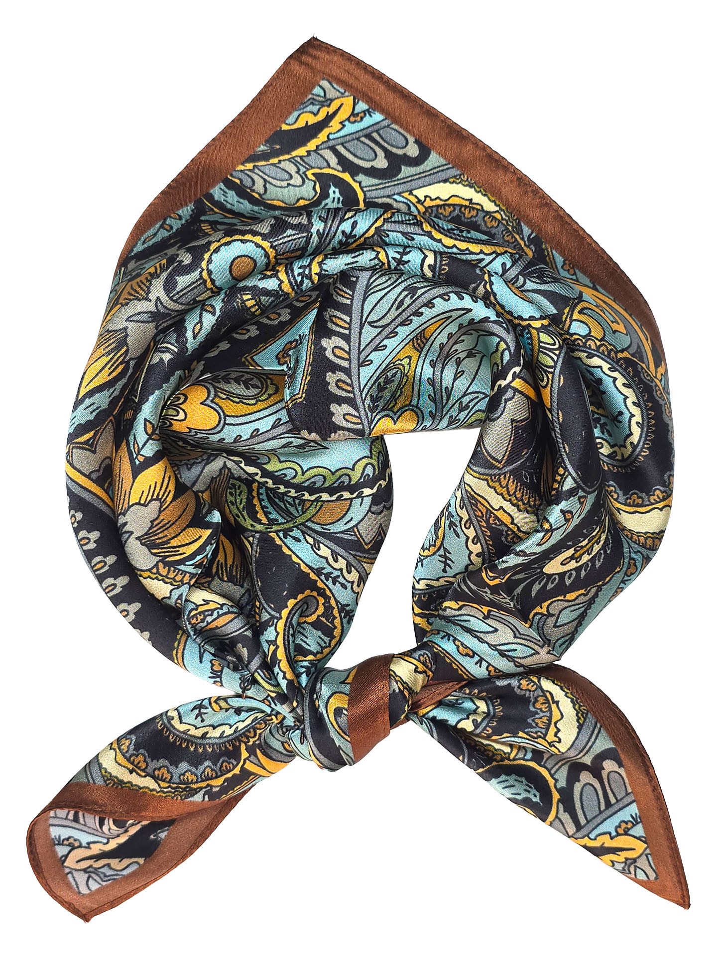 Moschen-Bayern Halstuch Halstuch Damen Herren Nickituch Seidentuch Seidenhalstuch Braun Blau