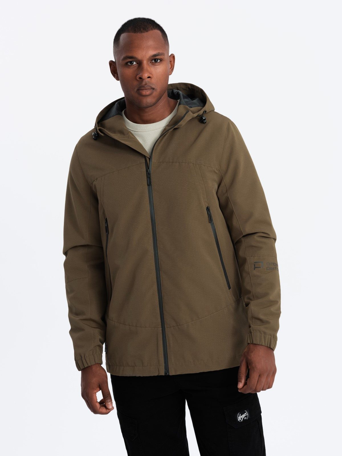 Regenjacke Herren-Übergangsjacke mit Kapuze