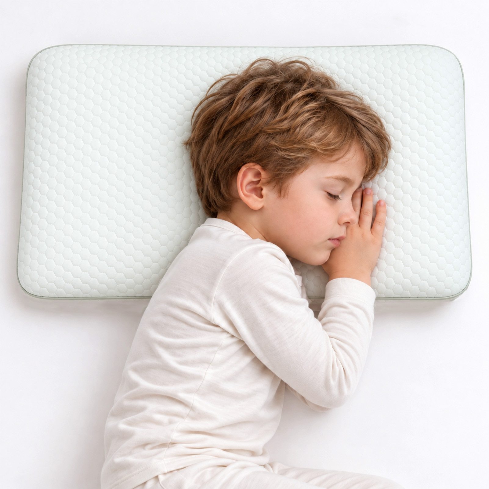 Esun Kopfkissen Kinderkissen Memory Foam Kissen, Ergonomisch Kinderkopfkissen ab 3-8, Füllung: 100% Memory Foam, Ruckenschlafer, Bauchschlafer, Seitenschlafer, Set, ergonomisches kopfkissen, seitenschläferkissen kinder, Atmungsaktiver 3D-Bezug Waschbar, Kuschelig Weich