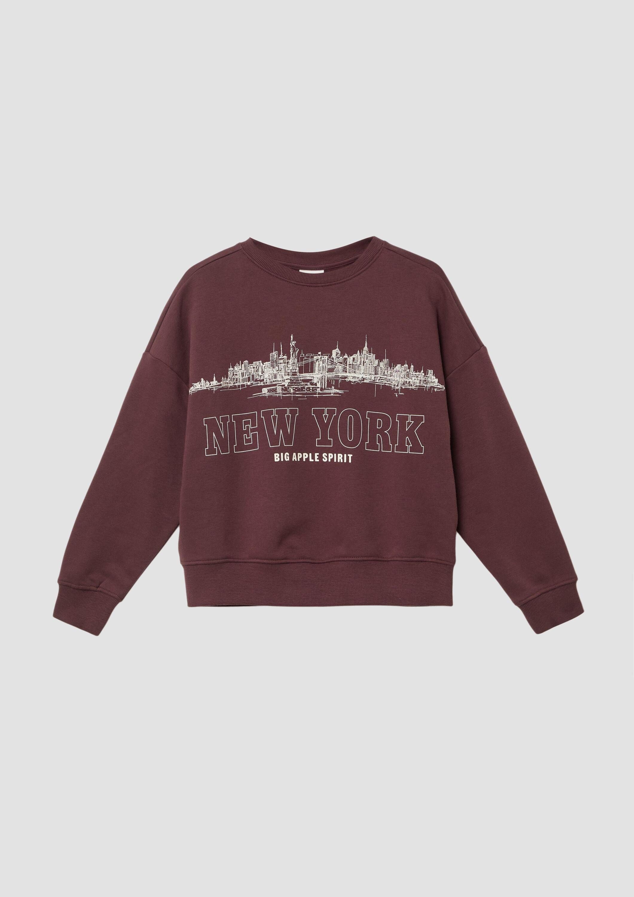 s.Oliver Sweatshirt Sweatshirt Oversize Sweatshirt mit großem Frontprint und kuscheliger Innenseite