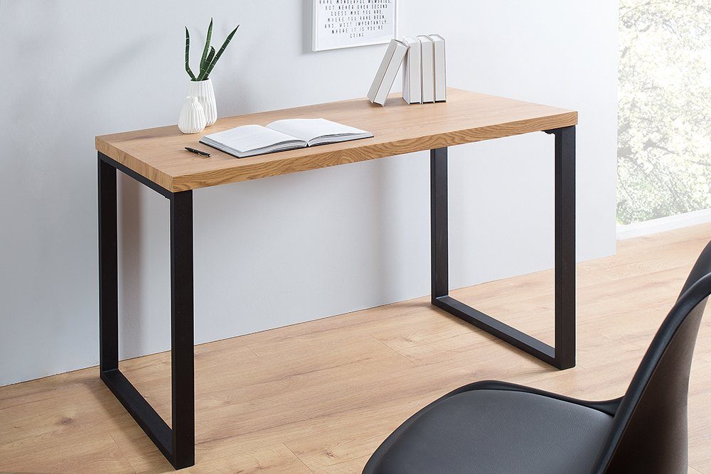 riess-ambiente Schreibtisch OAK DESK 120cm natur / schwarz, Arbeitszimmer · Holzwerkstoff · Metall · Industrial · Home Office | Schreibtische