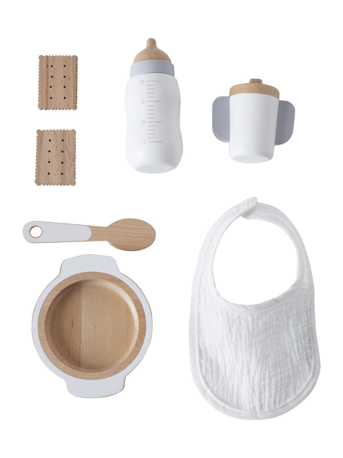 vertbaudet Puppen Accessoires-Set Puppengeschirr aus Holz günstig online kaufen