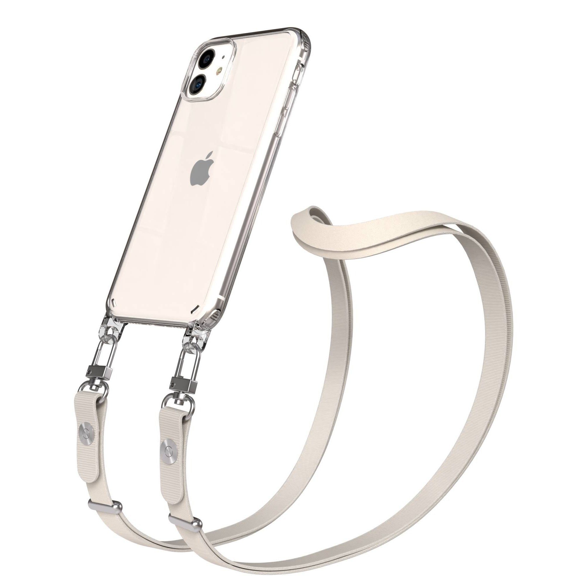 EAZY CASE Handykette für Apple iPhone 11 Handyhülle mit Handyband magnetisch, Minimalistisches Handyband in Taupe mit Magnetverschluss