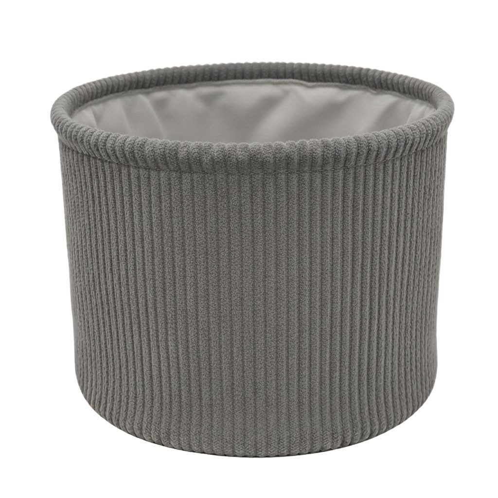 B&S Aufbewahrungskorb Korb / H 12 x Ø 16 cm / Rillenoptik / grau / Rund