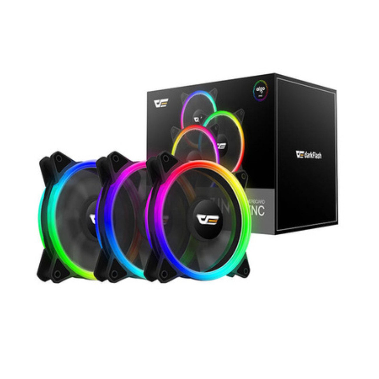 Darkflash Gehäuselüfter DR12 PRO, RGB-Lüfter mit Dual-Ring-Beleuchtung und Fernbedienung