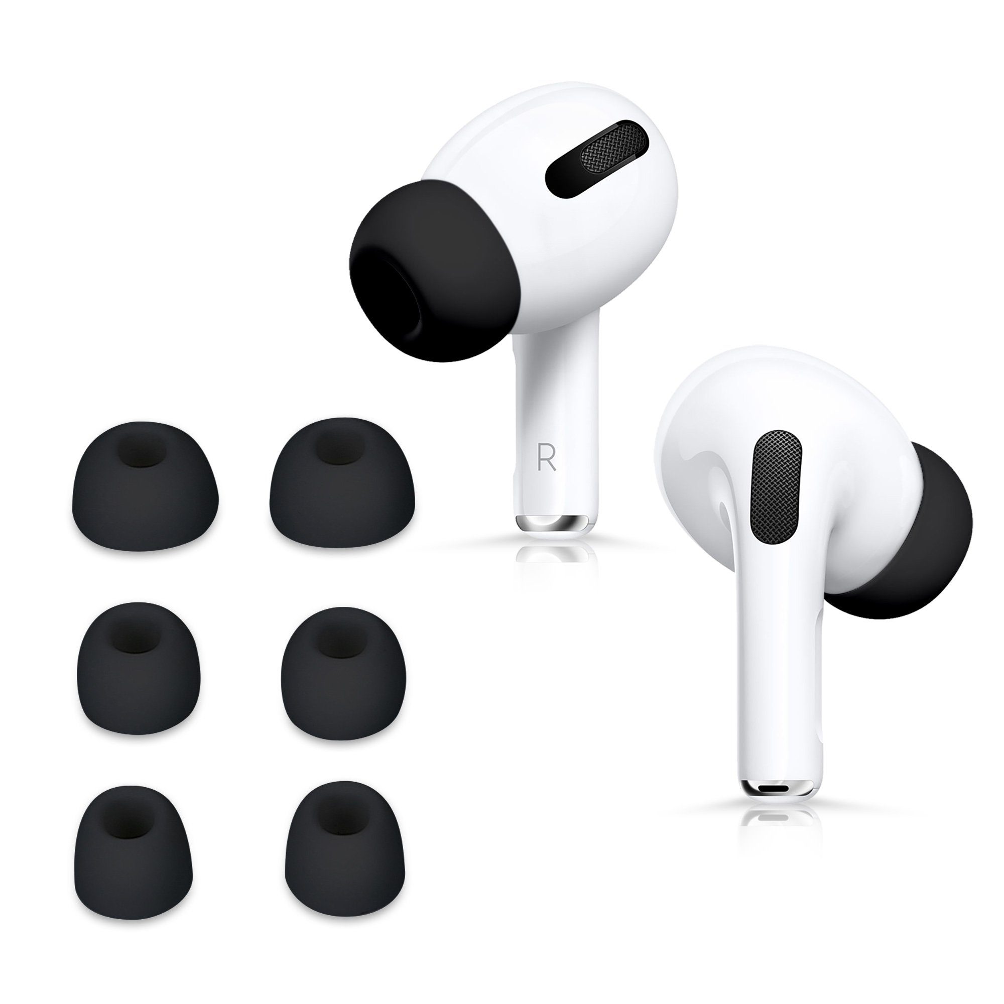 kwmobile 6x Polster für Apple Airpods Pro 2 / Pro 1 Ohrpolster (3 Größen - Silikon Ohrstöpsel In-Ear Kopfhörer)