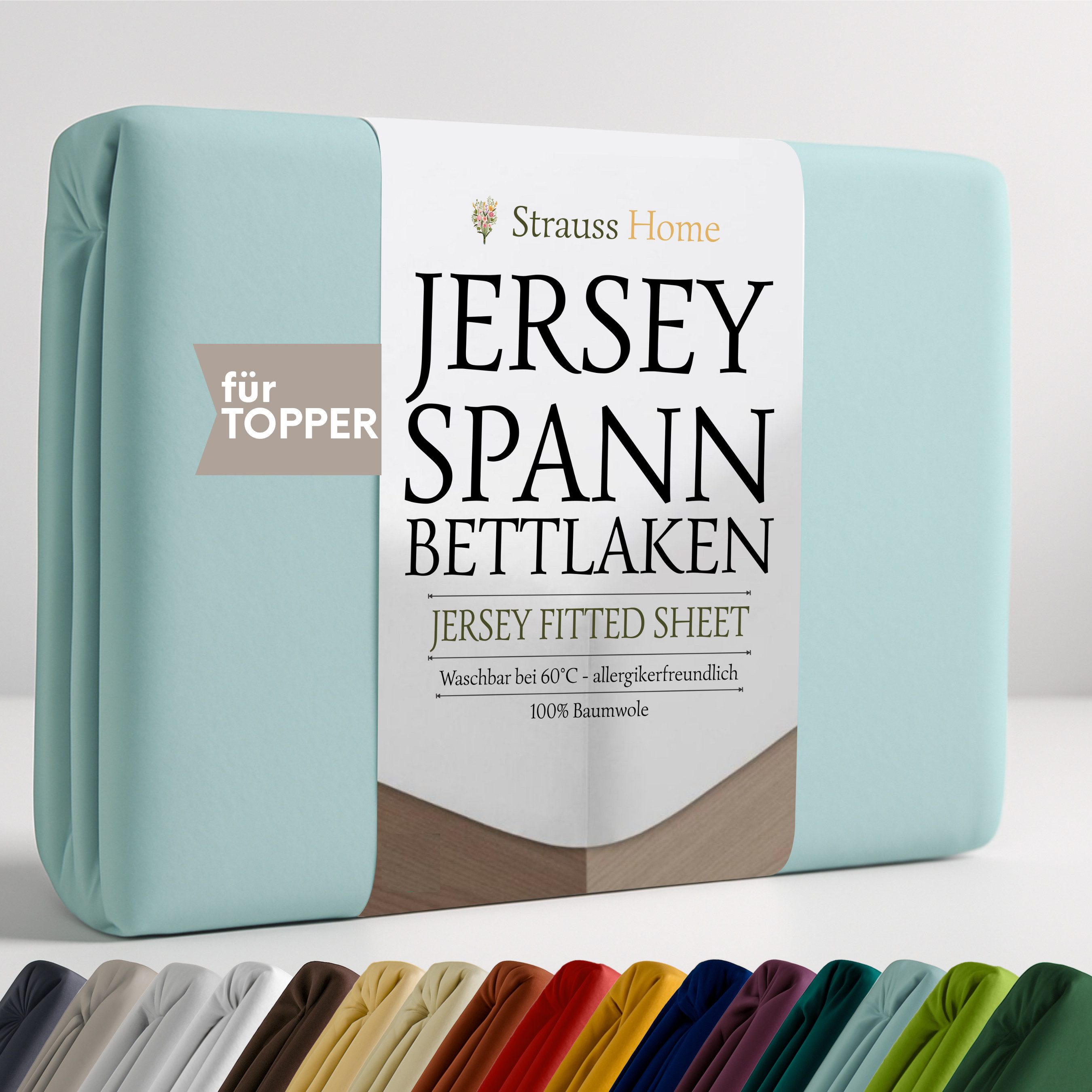 Strauss Home Spannbettlaken Premium Topper Spannbettlaken 150GSM für Matrat günstig online kaufen