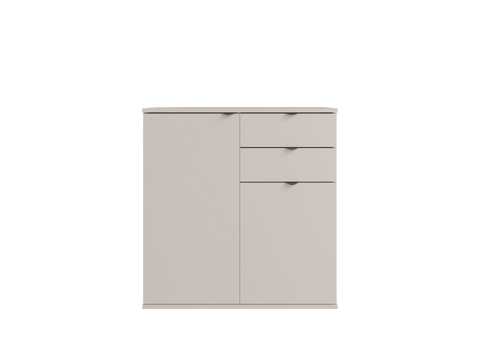 OTTO home Kommode THALIAANA Sideboard mit 2 Türen und 2 Schubladen, Breite 80 cm, Schrank in 3 Farben erhältlich, schwarze Metallgriffe, viel Stauraum – Bild 4 von 5