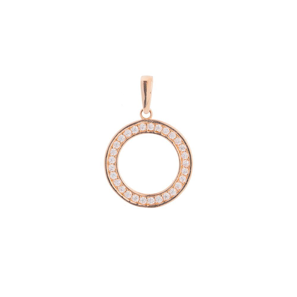 Golders Kettenanhänger Anhänger als Ring aus 585 Rotgold mit Zirkonia (1-tlg), 585 Rotgold Goldschmuck für Damen