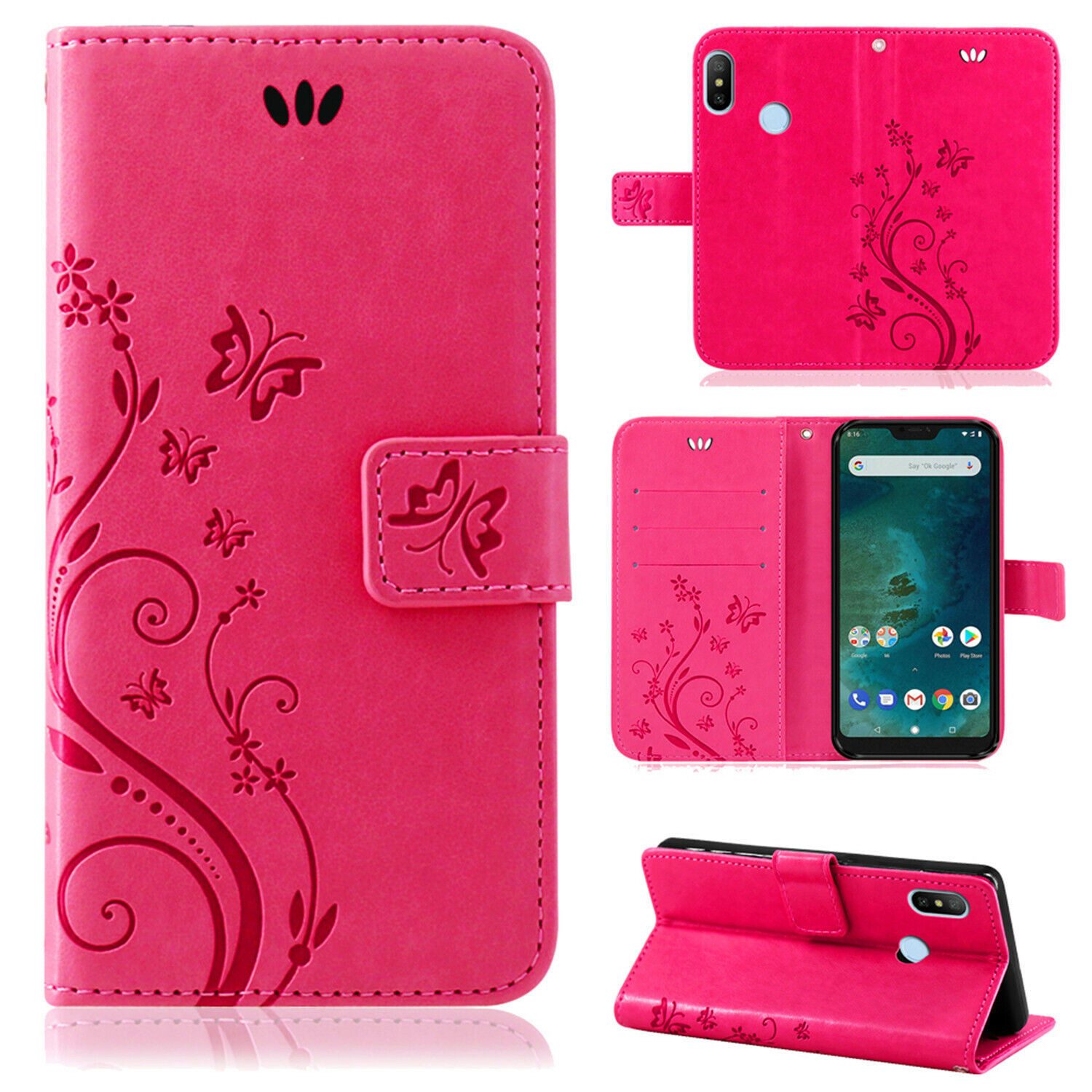 betterfon Smartphone-Hülle Handytasche für Xiaomi Redmi Note 8 Pro Klapphülle Pink