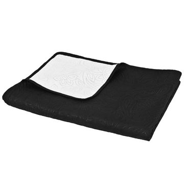 Baumwollbettdecke, Zweiseitige Tagesdecke Gesteppt 170 x 210 cm Schwarz und Weiß, vidaXL, Bezug: Baumwolle