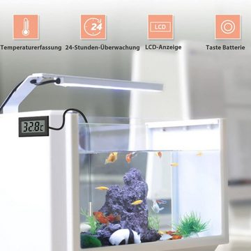 Dedom Aquarienthermometer Elektronisches Mini-Thermometer,wasserdichte Sonde,LCD-Anzeige, Elektronische Digitalanzeige eingebettet,wasserdichte Sonde TPM-10
