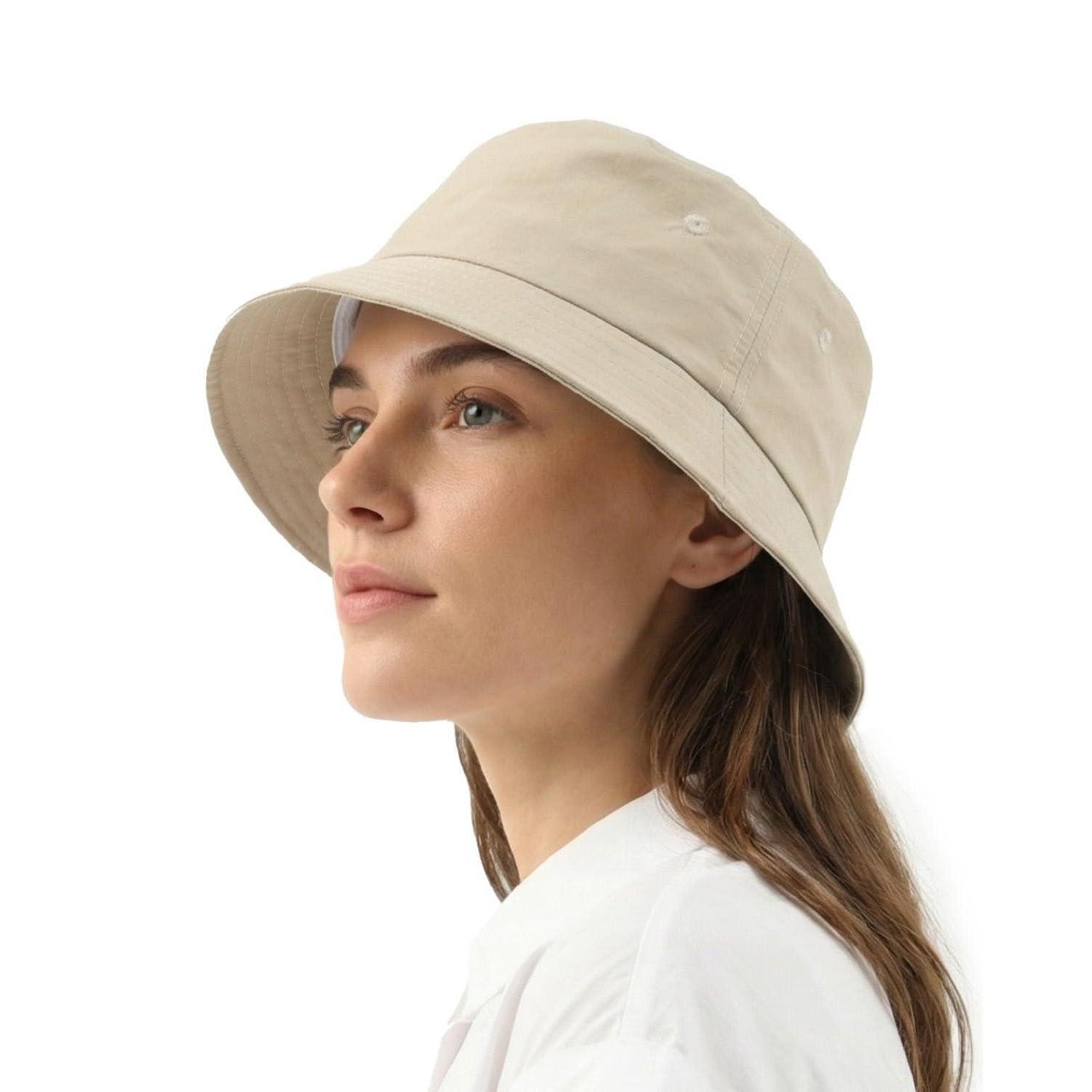 LuxusKollektion Fischerhut Fischerhut Anglerhut Bucket Hat UV Schnelltrocknend Golfhut Beige L