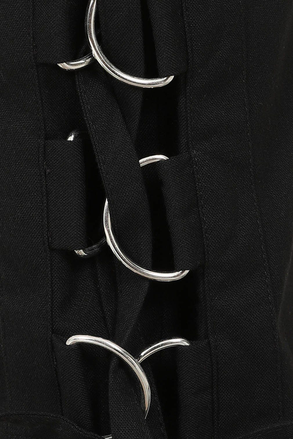 Hell Bunny Stoffhose Tifa Trousers Gothic Schnürung Nu Goth D-Ringe