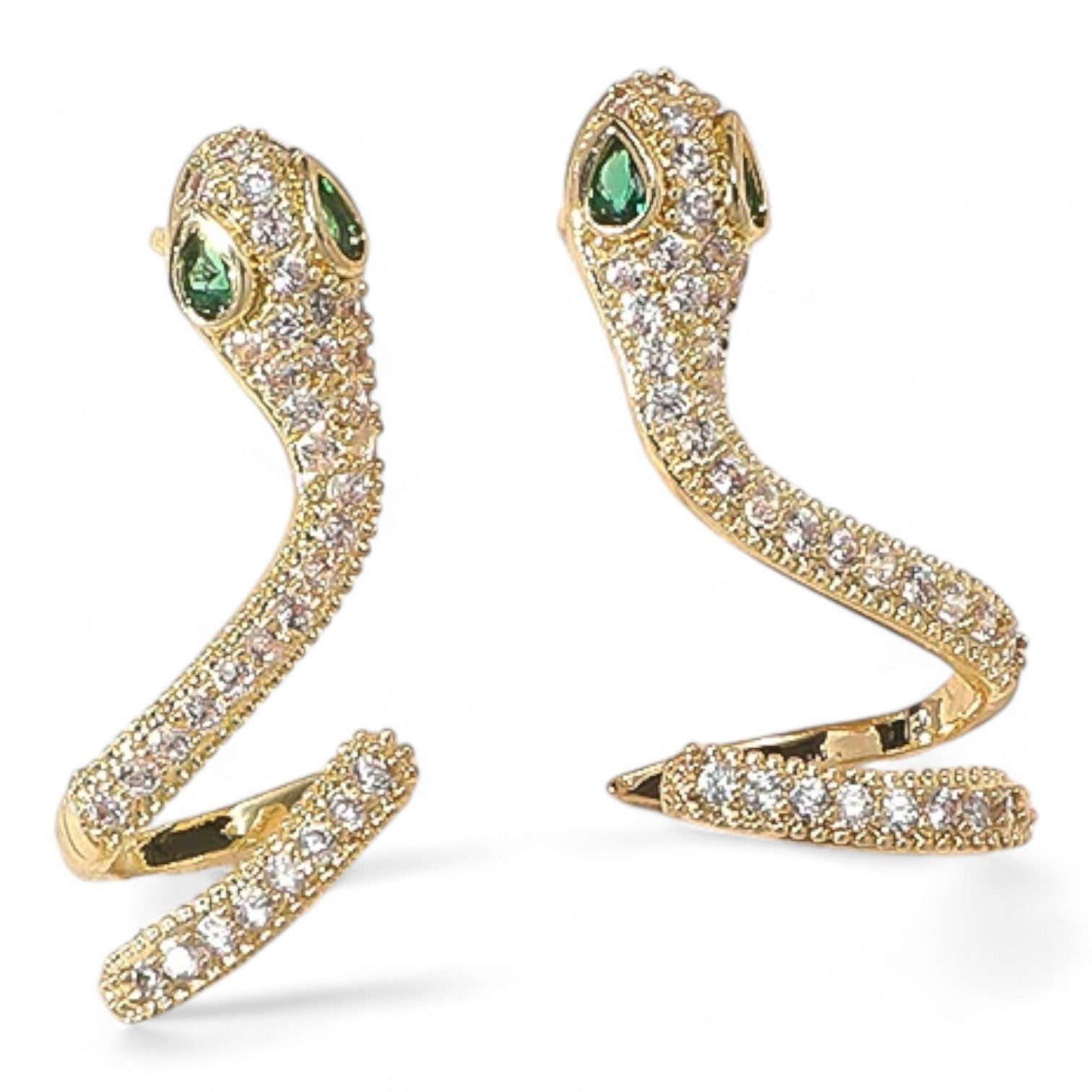Eyecatcher Paar Ohrstecker Paar Schlange Ohrringe goldfarben mit Edelsteine günstig online kaufen