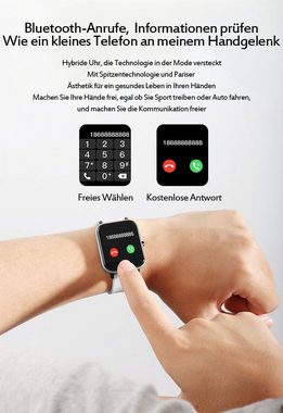 Bothergu Smartwatch, Touch Screen Wasserdicht Schwarz für Damen Herren