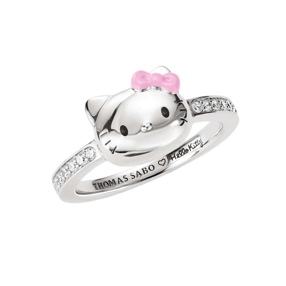 THOMAS SABO Fingerring THOMAS SABO ♡ Hello Kitty Ring, mit Zirkonia (synth) - Emaille