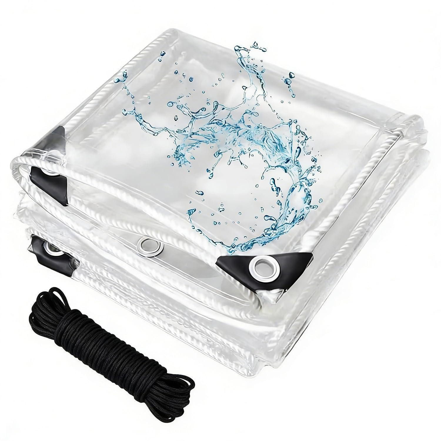 LuxusKollektion Schutzplane Plane Transparent 3x1m mit Ösen 450g/m² (1-St)