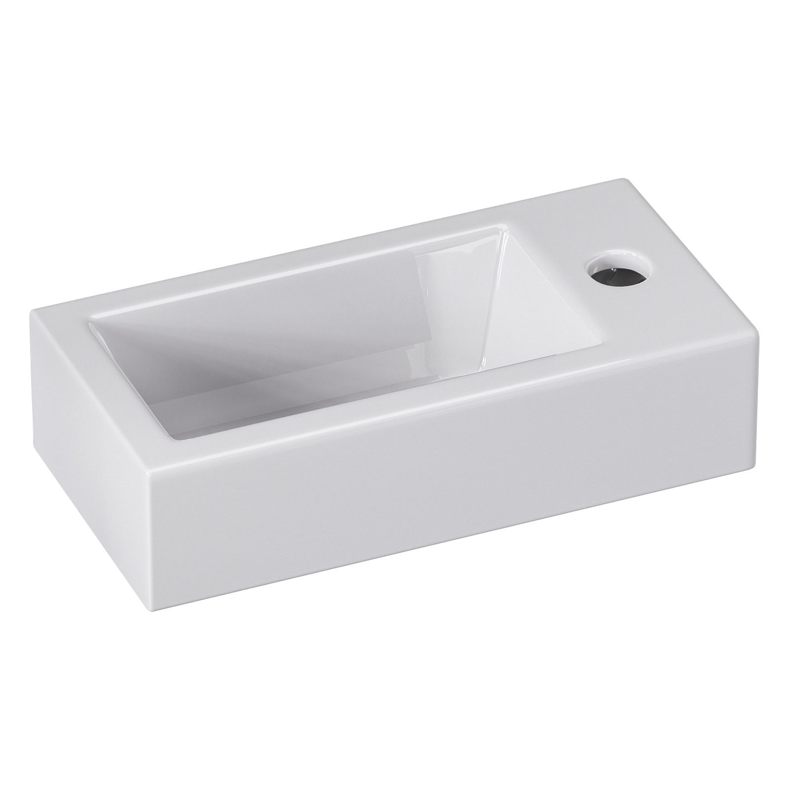 Yorbay Waschbecken Wandmotage Aufsatzbecken aus Keramik, klein mit Hahnloch günstig online kaufen