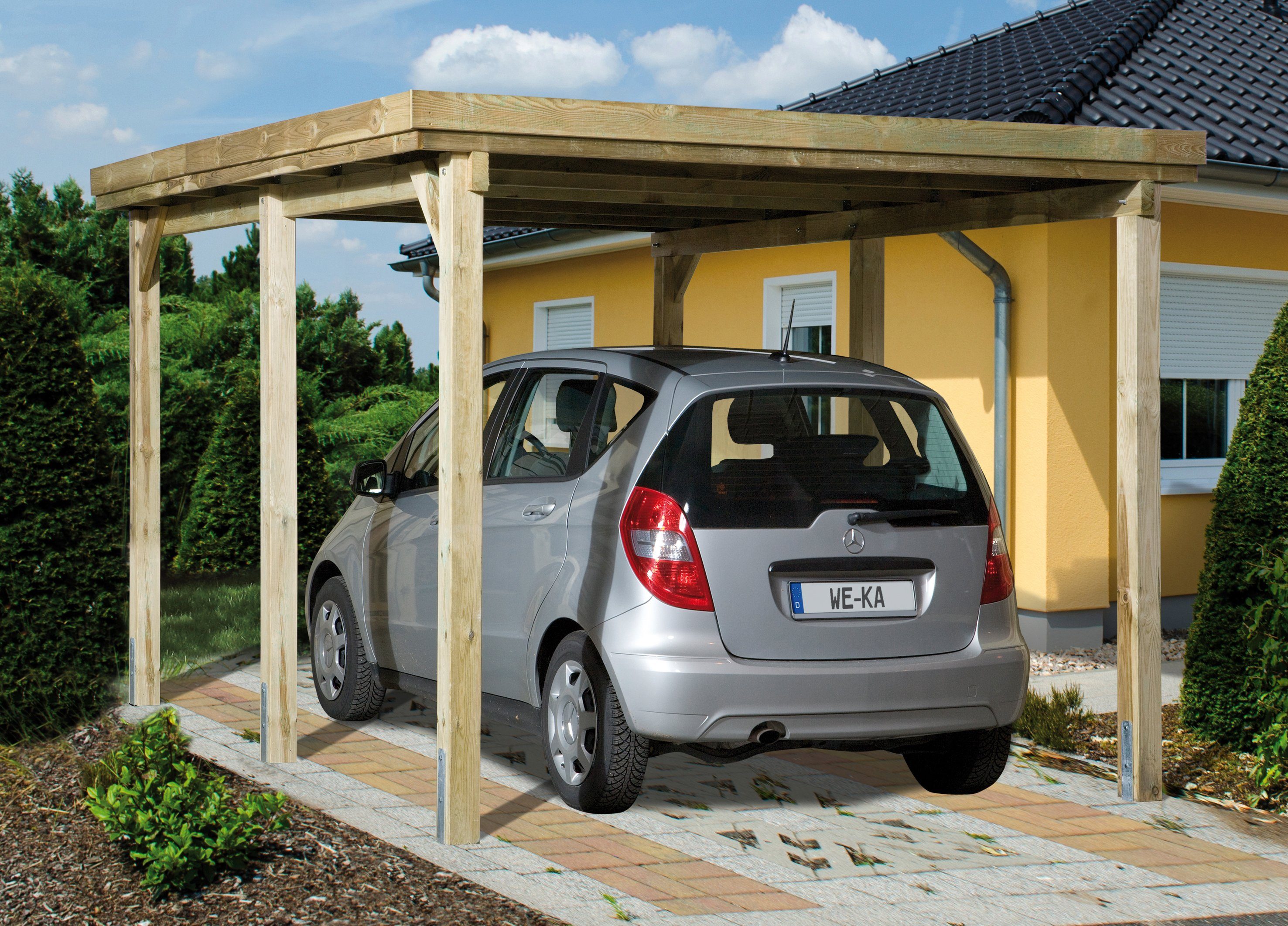 weka Einzelcarport Optima 1, BxT: 322x512 cm, 215 cm Einfahrtshöhe