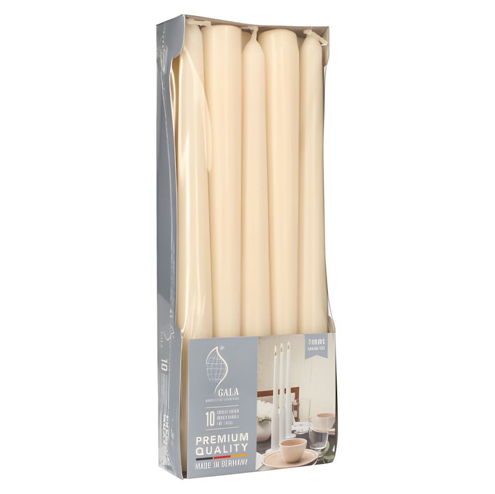 GALA-Kerzen GmbH Spitzkerze Leuchterkerzen Ø 2,3 cm, 25 cm creme 10 Stk