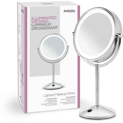 BaByliss LED-Lichtspiegel 9436E Lighted Makeup Mirror, beleuchteter Kosmetikspiegel mit Batteriebetrieb