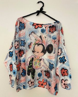 ITALY VIBES Langarmshirt MINNIE - Shirt langarm - leichter Pullover - Print Micky Mouse - ONE SIZE passt hier Gr. XS - L