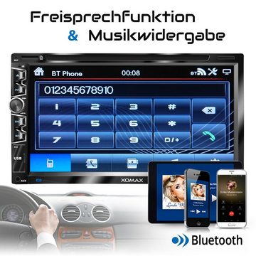 XOMAX XOMAX XM-2D6907 Autoradio mit 6,9 Zoll Touchscreen Bildschirm (kapazitiv), USB Mirrorlink, DVD CD Player, Micro SD, 2 DIN Autoradio