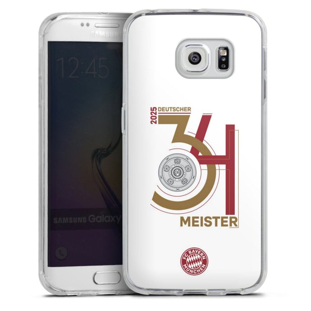 DeinDesign Handyhülle FC Bayern München Meister Offizielles Lizenzprodukt, Samsung Galaxy S6 Edge Silikon Hülle Bumper Case Handy Schutzhülle
