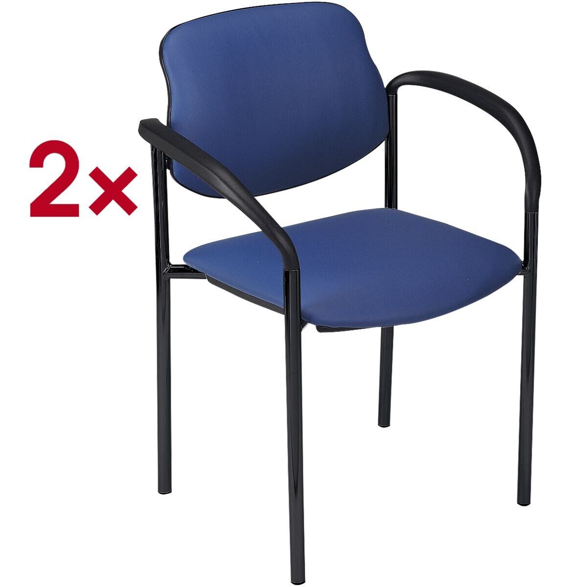 Nowy Styl Besucherstuhl Styl (2 St), stapelbar, echtes Leder