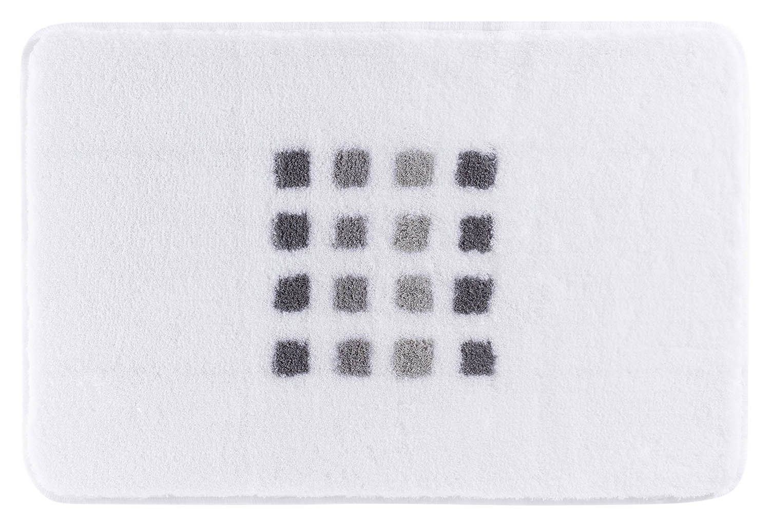 Kleine Wolke Badematte QUADRI, 60 x 90 cm, Weiß, Rutschhemmend, fußbodenhei günstig online kaufen
