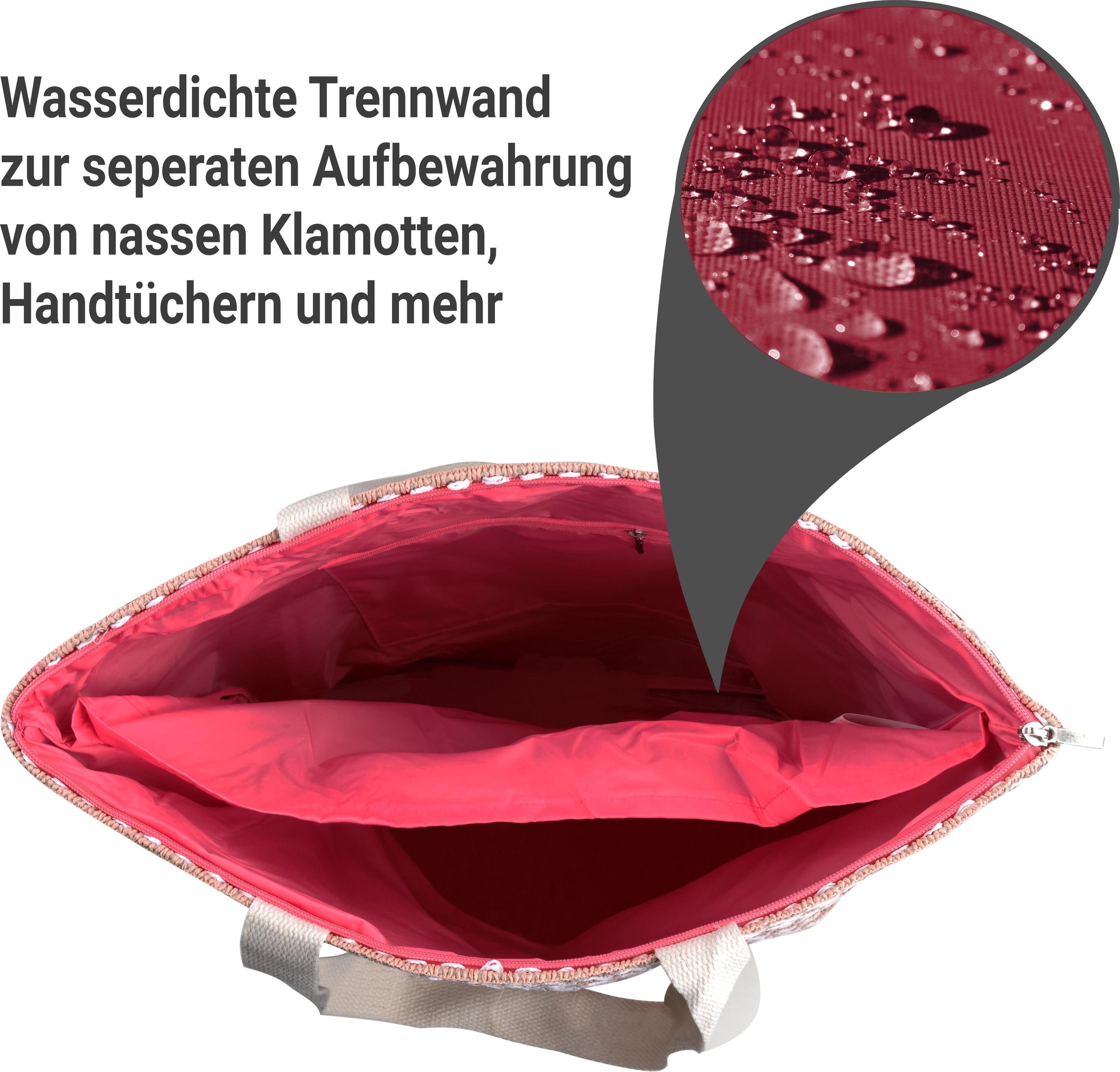 normani Strandtasche Große Strandtasche Meeru, XXL Schultertasche mit Reißverschluss und wasserdichten Innetasche – Bild 5 von 5