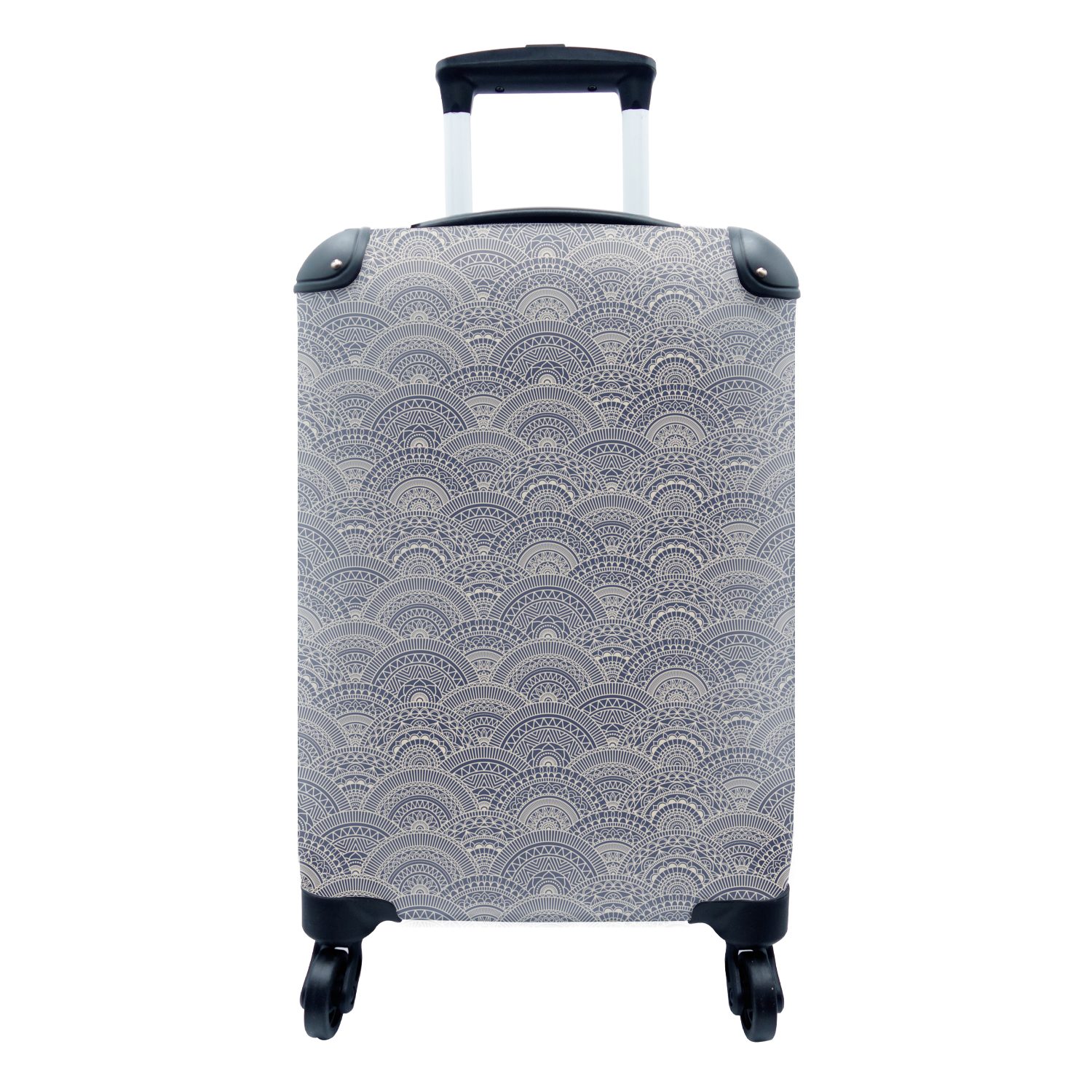 MuchoWow Handgepäckkoffer Mandala - Muster - Vintage - Abstrakt - Japanisch, 4 Rollen, Reisetasche mit rollen, Handgepäck für Ferien, Trolley, Reisekoffer
