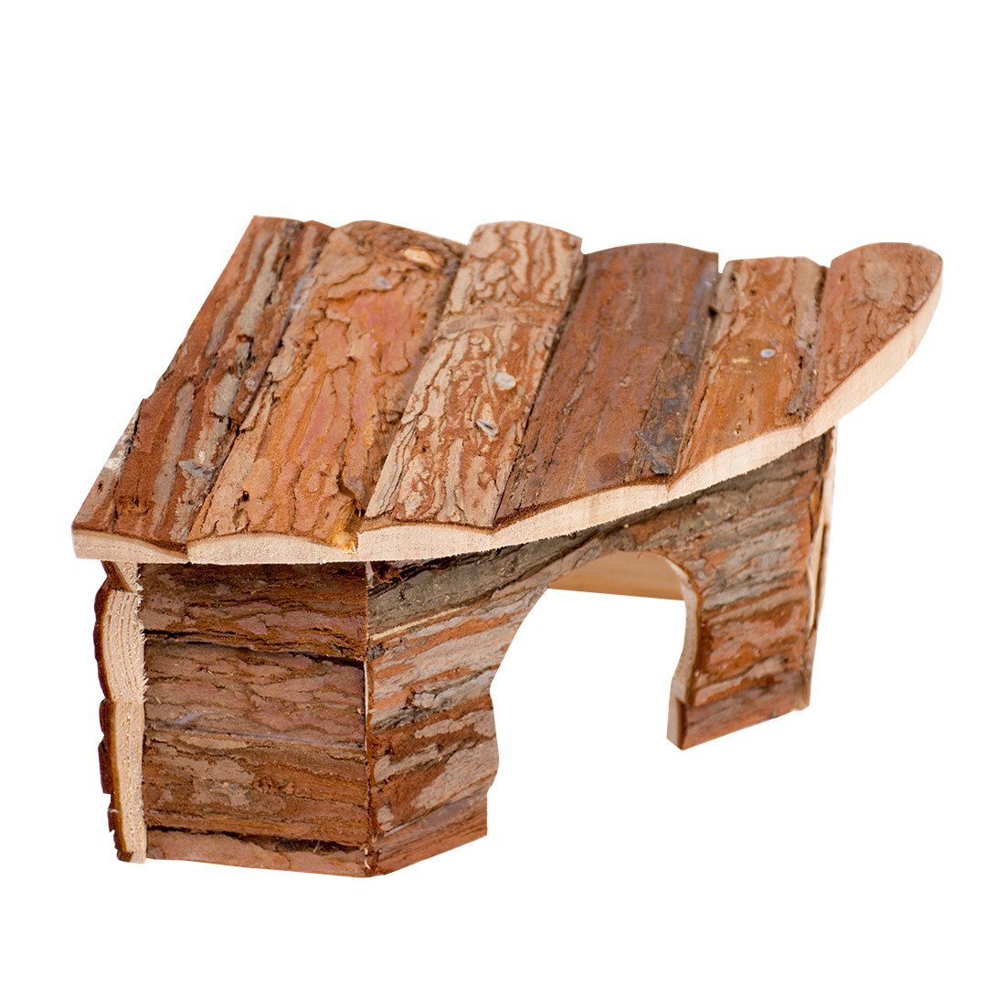 DUVO+ Nagerhaus Duvoplus Eck-Kleintierhaus mit Rinde Maße: 22 x 22 x 13cm