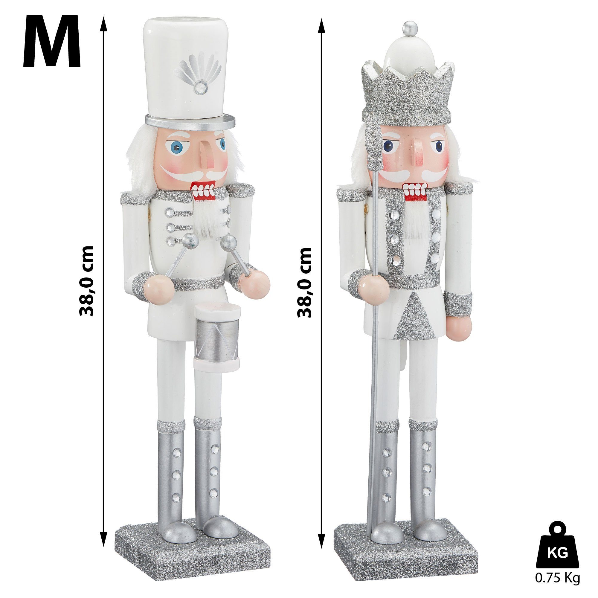 CEPEWA Nussknacker Nussknacker Set "König" + "Trommler" aus Holz