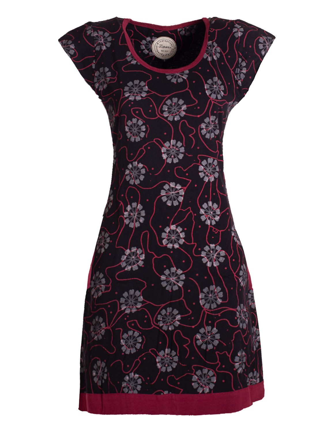 Vishes Tunikakleid Damen kurzarm Longshirt-Kleid Mini-Kleid günstig online kaufen