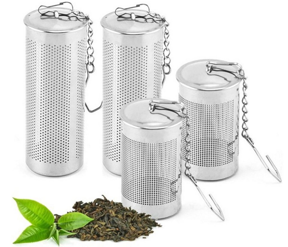XDeer Teesieb 4 Stück Teezange aus Edelstahl,Teeei für Losen Tee,Tee-Ei  Teesieb, (4-St), Edelstahl,Tee Sieb Teefilter, Gewürzsieb Teeei in  Verschiedenen