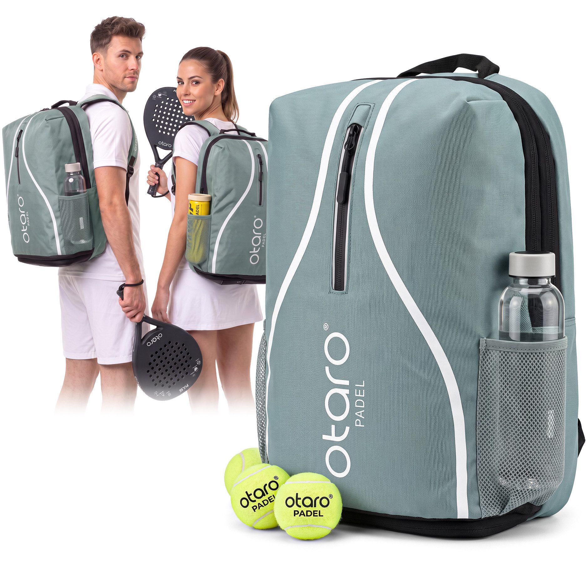 Otaro Tennisrucksack Padelrucksack mit Schuhfach (34L)