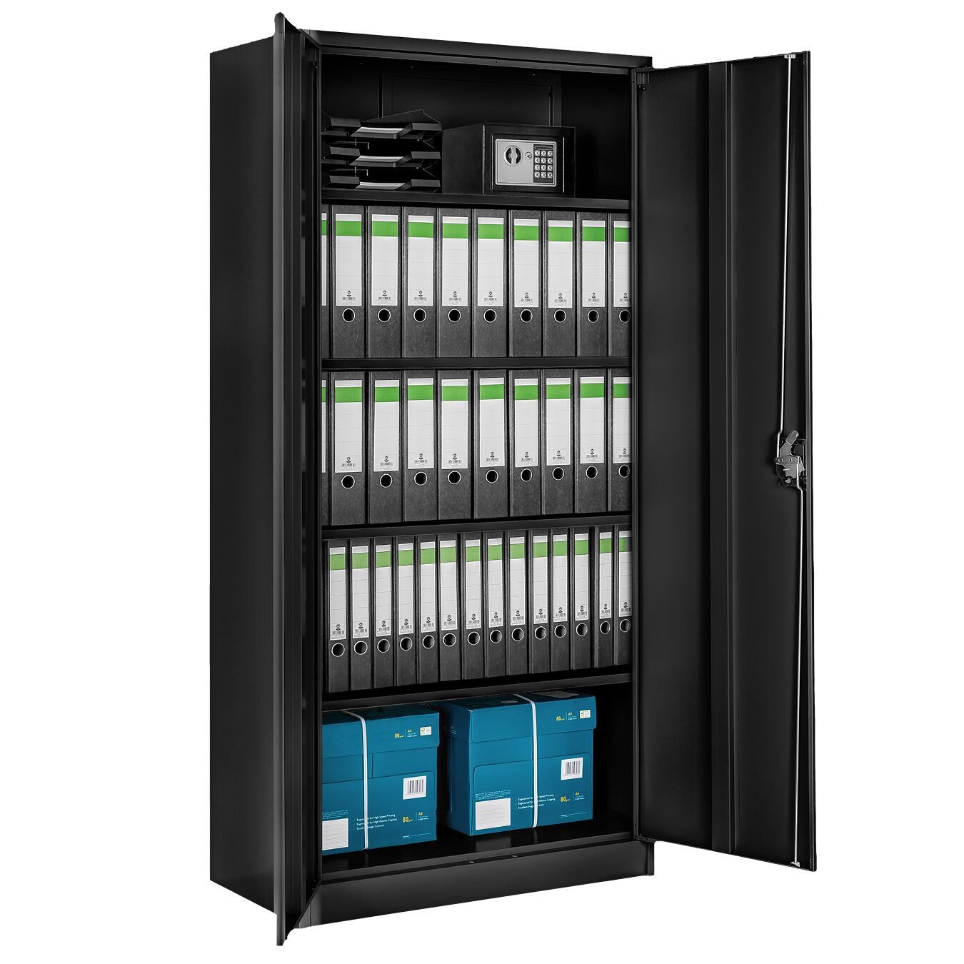 tectake Aktenschrank Büroschrank mit 5 Böden (Komplettset, 1-St., inkl. Sch günstig online kaufen