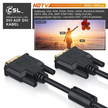 CSL Video-Kabel, DVI-D (DL), (100 cm), Monitor Verbindungskabel Dual-Link 24+1 Auflösung bis 2560x1600 - 1m
