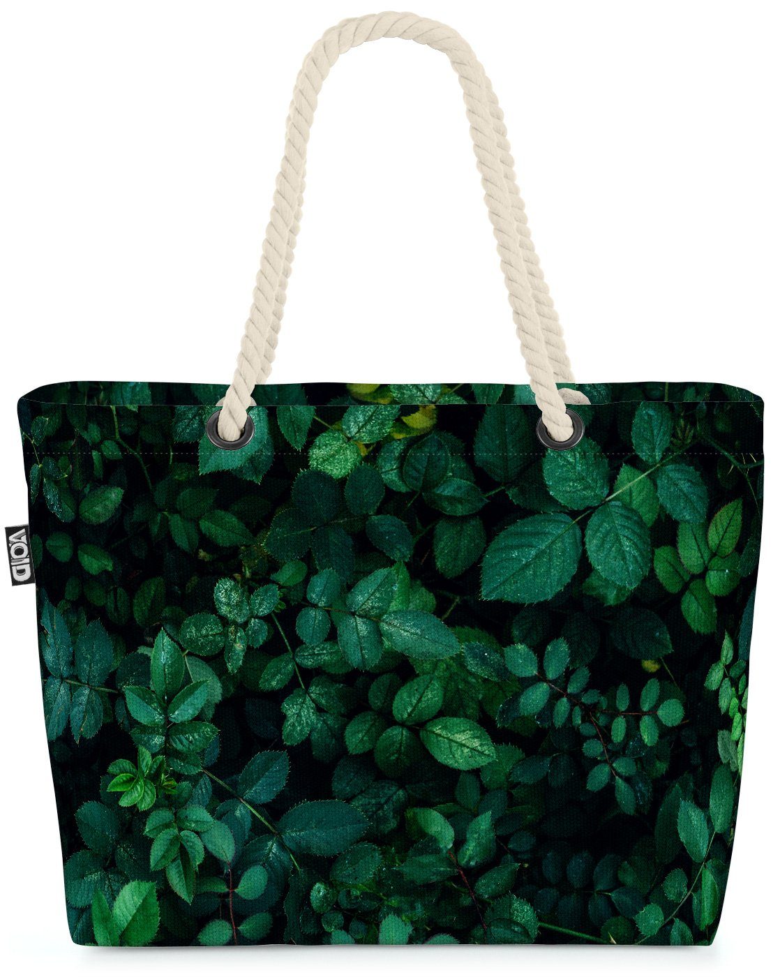 VOID Strandtasche (1-tlg), Green leaves Beach Bag pflanze grün blatt natürlich Laubwerk Kräuter Wald Küche