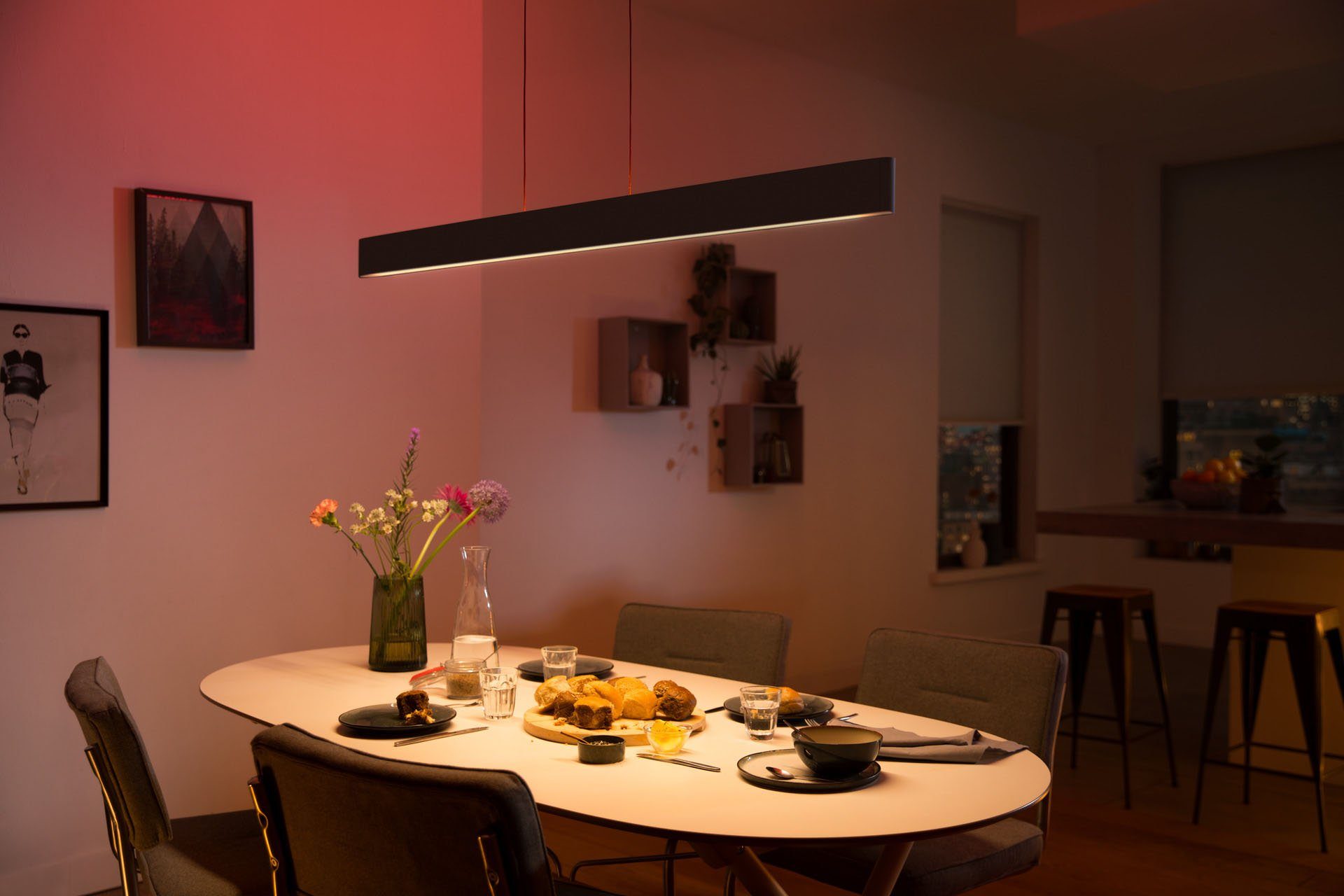 Philips Hue LED Ensis, Farbwechsler LED Dimmfunktion, Pendelleuchte integriert, fest