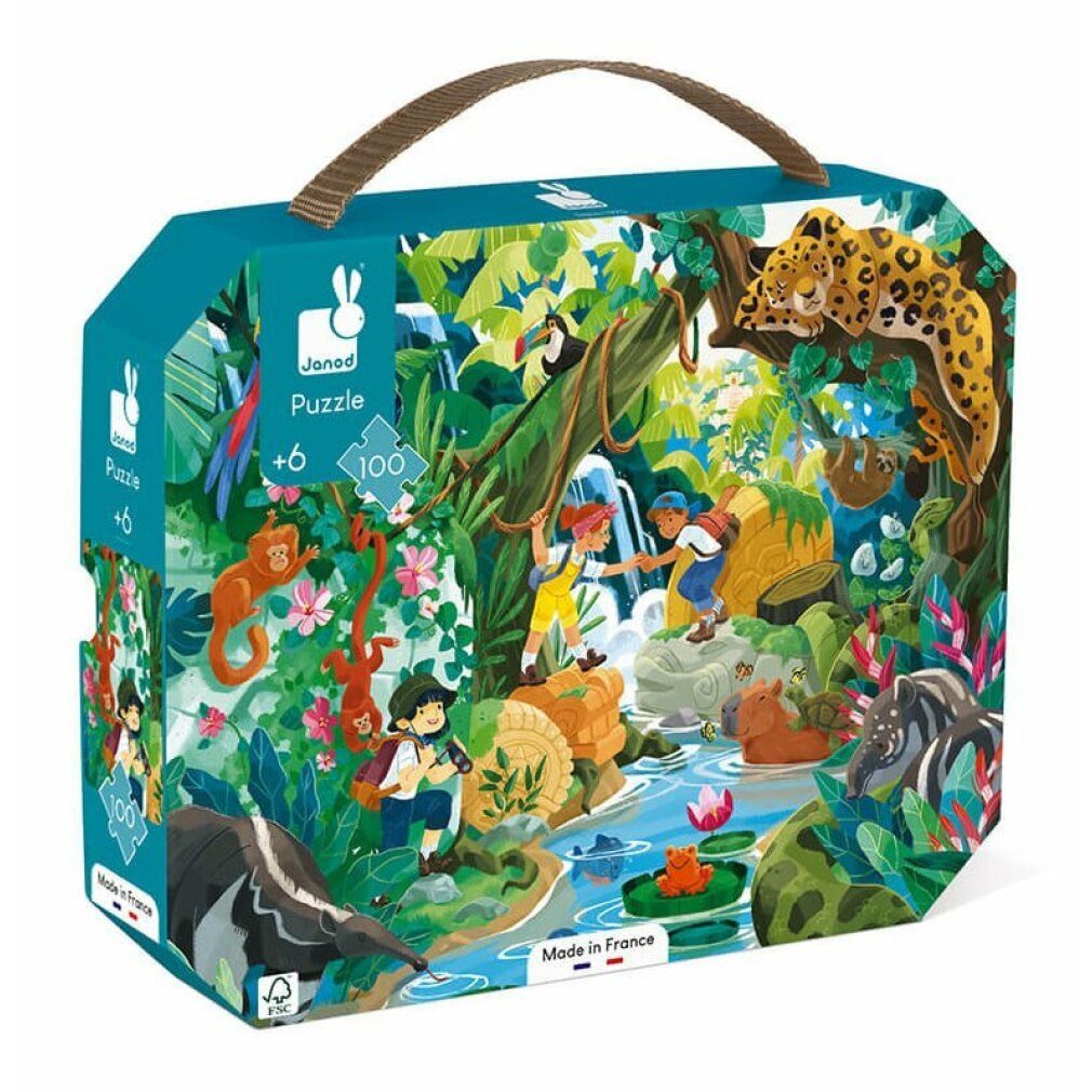 Janod Puzzle Dschungel Abenteuer Puzzle 100 Teile, Puzzleteile