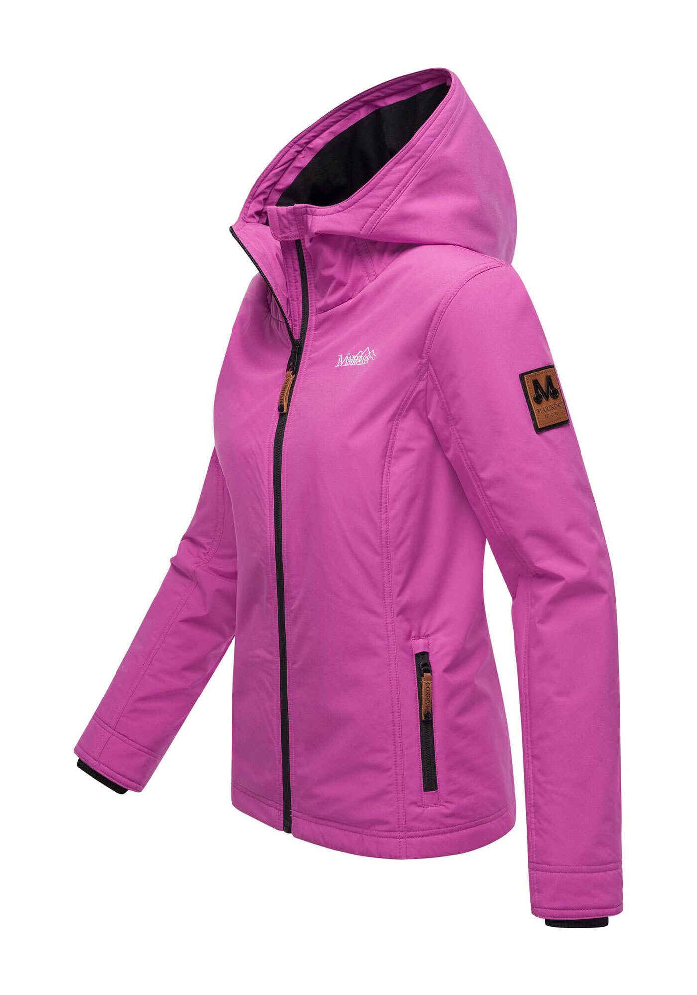 Marikoo Outdoorjacke Brombeere Sportliche Übergangsjacke mit Kapuze und schützendem Kragen – Bild 3 von 5
