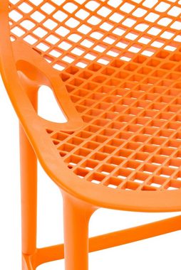 TPFLiving Barhocker Air (mit angenehmer Fußstütze - Hocker für Theke & Küche), Gestell Kunststoff - Sitzfläche: Kunststoff Orange