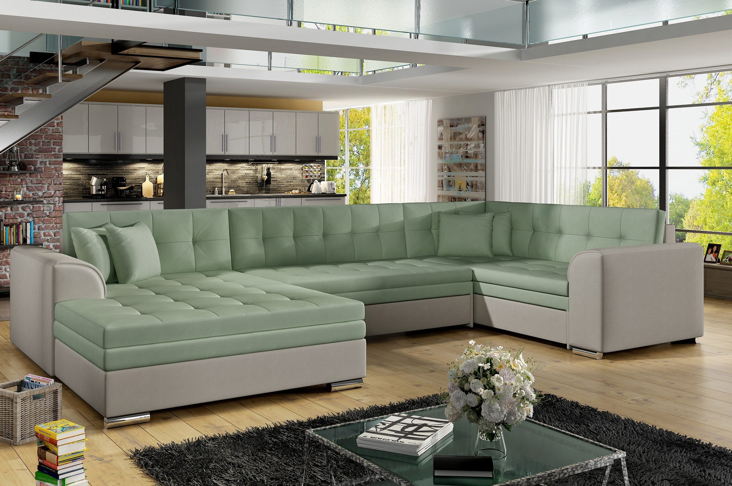 MF Design Wohnlandschaft Dario, mit Bettfunktion