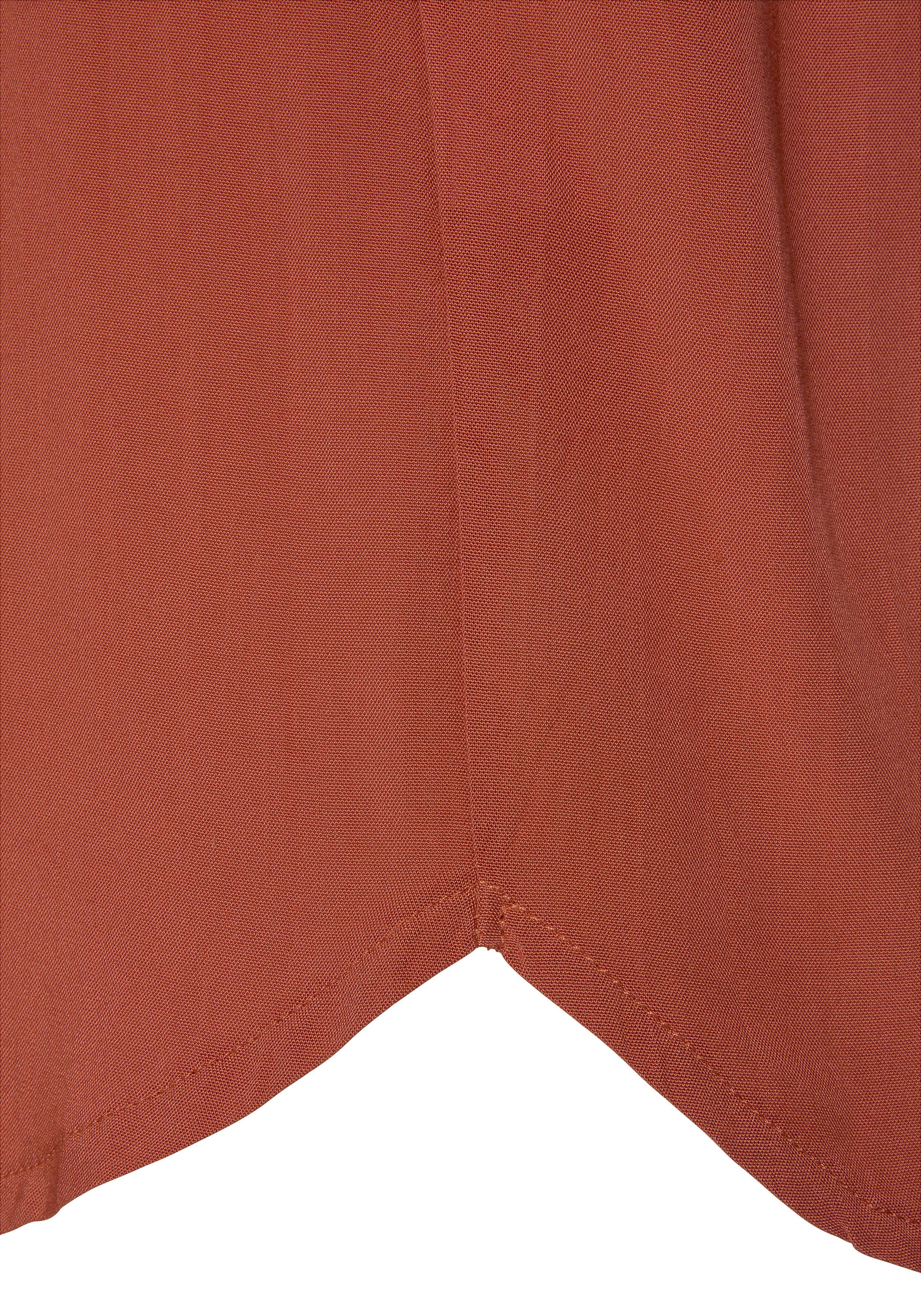 LASCANA Blusentop Damenbluse, V-Ausschnitt, Blusenshirt, mit Basic terrakotta