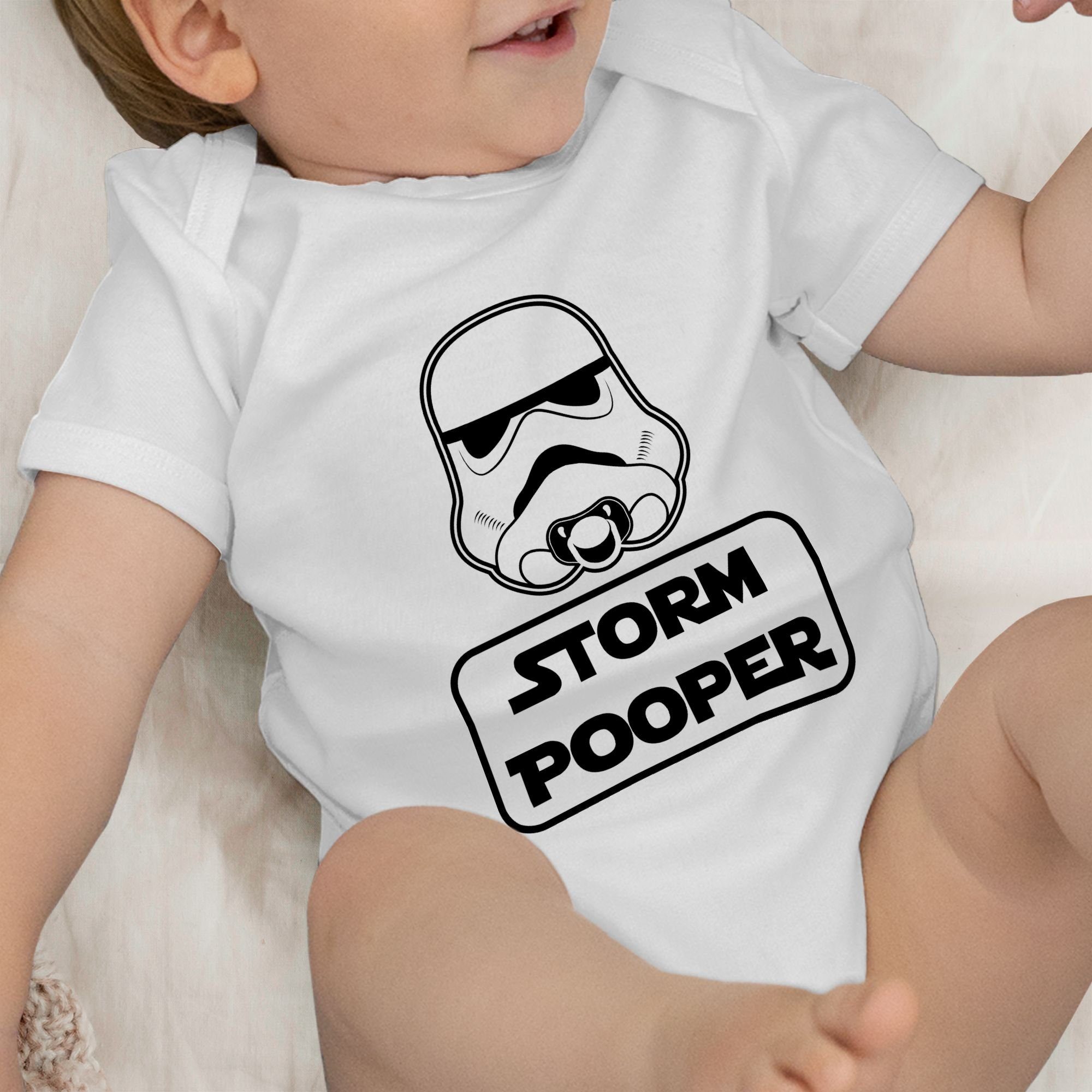Weiß Baby Pooper 1 Sprüche Shirtbody Shirtracer Storm