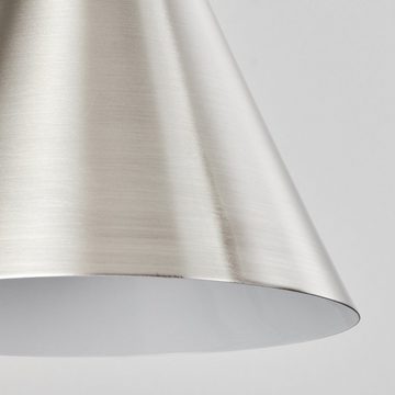 hofstein Hängeleuchte »Caenere« moderne Hängelampe aus Metall in Nickel-matt/Weiß, ohne Leuchtmittel